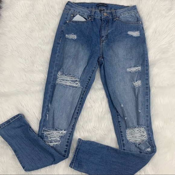 Sincerely Jules Distressed Light Wash Jeans Size 3 / 26 - Picture 5 of 5